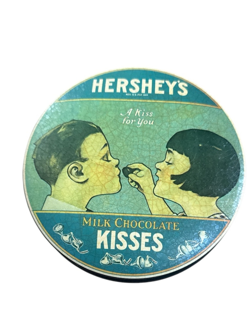 1982 Hershey's Milk Chocolate Kisses Vintage Round Tin